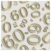 60e Gold & White Random Number Pattern 60 Stof (Close Up)