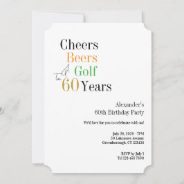 60e Golf Verjaardag Cheers en bieren Minimal Kaart