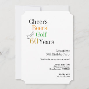 60e Golf Verjaardag Cheers en bieren Minimal Kaart