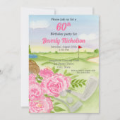 60e golf verjaardagsfeest pioenen op golfbaan in kaart (Voorkant)