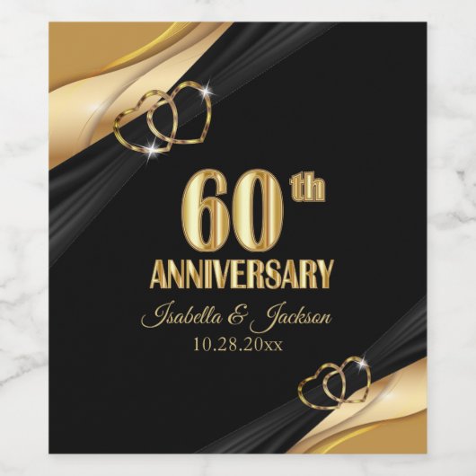 60e Gouden Jubileum Wijn Etiket (Enkel label)