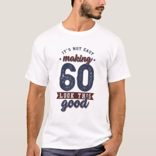 60e grappige Birthday Gift Idea for Vintage Aged 6 T-shirt
