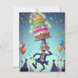 60e Grappige Opa Balanceren Verjaardag Cake kaarte