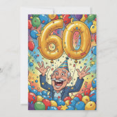 60e grappige opa in verjaardagskaart ballonenshow (Achterkant)