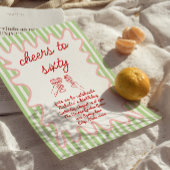 60e Hand Getrokken Kleurrijke Strepen Zestig Verja Kaart