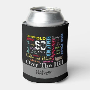 60e Happy Birthday in een graffiti-stijl Blikjeskoeler