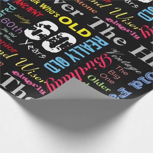 60e Happy Birthday in een graffiti-stijl Cadeaupapier (Hoek)