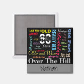 60e Happy Birthday in een graffiti-stijl Magneet (Voorkant / Achterkant)