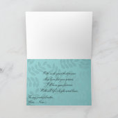 60e Happy Birthday Kaart - Blauwgroen Bloemen (Binnen)