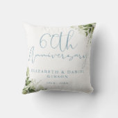 60e huwedagsfeest groene bloemen kussen (Achterkant)