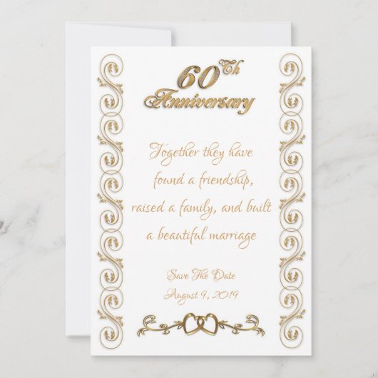 60e huwelijksfeest Jubileum Kaart (Voorkant)