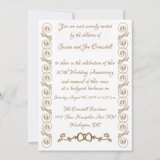 60e huwelijksfeest Jubileum Kaart (Achterkant)