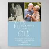 60e huwelijksjubileum 2 foto welkomstbord poster (Voorkant)