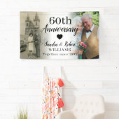 60e huwelijksjubileum aangepaste 2 foto collage spandoek (Insitu)