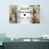 60e huwelijksjubileum aangepaste 2 foto collage spandoek (Beurs)