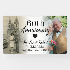 60e huwelijksjubileum aangepaste 2 foto collage spandoek