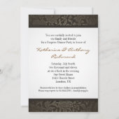 60e huwelijksjubileum damast vintage uitnodiging (Achterkant)