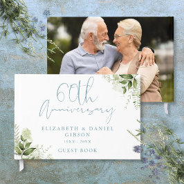 60e Huwelijksjubileum Groene Bloemen Foto Gastenboek