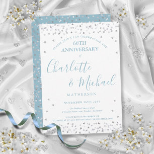 60e huwelijksjubileum harten confetti handtekening kaart