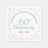 60e Huwelijksjubileum Script Hartjes Confetti Servet (Voorkant)