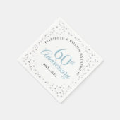 60e Huwelijksjubileum Script Hartjes Confetti Servet (Hoek)