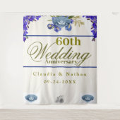 60e huwelijksverjaardag Diamanten Iris Wandkleed (Voorkant)