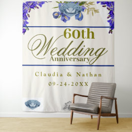 60e huwelijksverjaardag Diamond Iris Wandkleed