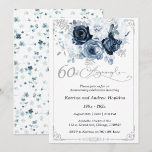 60e huwelijksverjaardag Elegant afdrukbaar Kaart