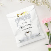 60e huwelijksverjaardag witte zwaan paar bedankzakje (Gezegeld)