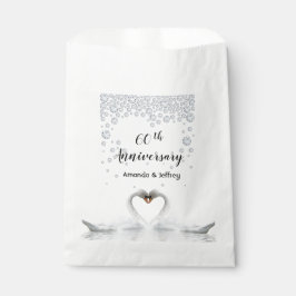 60e huwelijksverjaardag witte zwaan paar bedankzakje