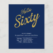 60e jaarlijkse uitnodiging voor het 60e blauwe gou flyer (Voorkant)