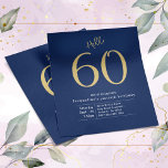 60e jaarlijkse uitnodiging voor het 60e blauwe gou flyer<br><div class="desc">Een mijlpaal vieren met een begrotingsvriendelijke stijl! Deze aangepaste blauwe en gouden uitnodigingsflyer is perfect voor elke 60ste verjaardag. Hij is voorzien van elegant blauw en goudvormig vormgeven, wat een tikje glamour toevoegt. Deze 60e verjaardagsuitnodiging is een tijdloze manier om een speciale gelegenheid te markeren. Ontvang een gedenkwaardige avond met...</div>