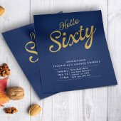 60e jaarlijkse uitnodiging voor het 60e blauwe gou flyer