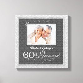 60e Jubileum 11x11 met Namen Datum Foto Canvas Afdruk