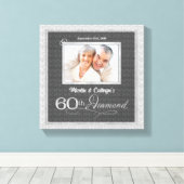 60e Jubileum 11x11 met Namen Datum Foto Canvas Afdruk (Insitu (Houten vloer))