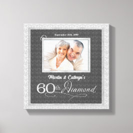60e Jubileum 11x11 met Namen Datum Foto Canvas Afdruk