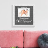 60e Jubileum 11x11 met Namen Datum Foto Canvas Afdruk (Insitu (Woonkamer))