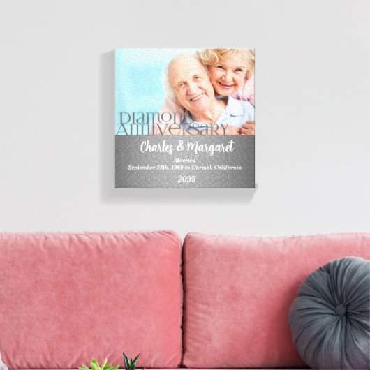 60e Jubileum 8x8 Persoonlijke foto Canvas Afdruk (Insitu (Woonkamer))