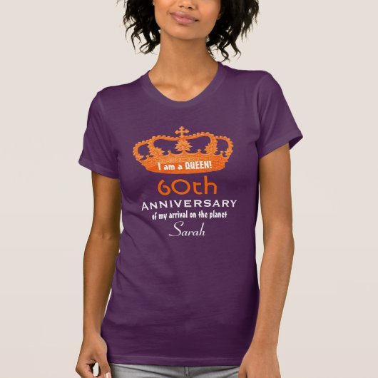 60e Jubileum Birthday Queen FUNNY V08C T-shirt (Voorkant)