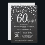 60e Jubileum Chalkboard Black Silver Kaart<br><div class="desc">60th Wedding Jubileum Chalkboard Black en Silver Invitation. Zestig Jubileum. Chalkboard Black en Silver Glitter Diamond Background Zilveren Confetti. Volwassen verjaardag. Vrouw of Man Man Birthday Party. Voor verdere aanpassing,  te klikken gelieve de knoop "van de Aanpassing het"en ons ontwerphulpmiddel te gebruiken om deze sjabloon te wijzigen.</div>