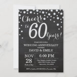 60e Jubileum Chalkboard Black Silver Kaart<br><div class="desc">60th Wedding Jubileum Chalkboard Black en Silver Invitation. Zestig Jubileum. Chalkboard Black en Silver Glitter Diamond Background Zilveren Confetti. Volwassen verjaardag. Vrouw of Man Man Birthday Party. Voor verdere aanpassing,  te klikken gelieve de knoop "van de Aanpassing het"en ons ontwerphulpmiddel te gebruiken om deze sjabloon te wijzigen.</div>