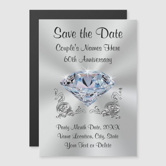 60e Jubileum Custom Save the Date Magnets (Voorkant / Achterkant)