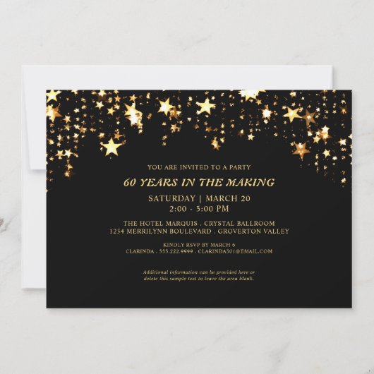 60e Jubileum Dan & nu Foto's zwart en goud Kaart (Achterkant)