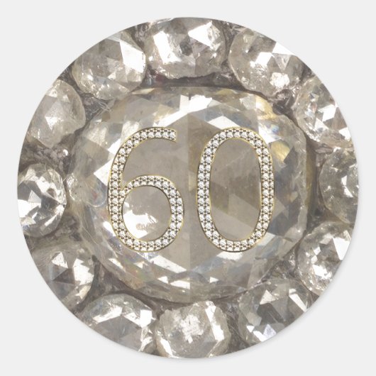60e Jubileum Diamond Bruiloft 60 Jaar Jubileum Ronde Sticker (Voorkant)