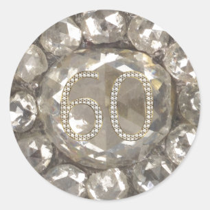 60e Jubileum Diamond Bruiloft 60 Jaar Jubileum Ronde Sticker