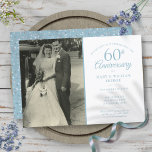 60e Jubileum Diamond Confetti Wedding Foto Kaart<br><div class="desc">Pas je favoriete trouwfoto aan met speciale 60e diamantfeestelijke details in de chromatische diamantblauwe typografie. De achterste kenmerken houden van het hart. Ontworpen door: Thisnotme©</div>