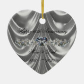60e Jubileum Diamond Heart Foto van het bruiloft Keramisch Ornament (Voorkant)