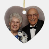 60e Jubileum Diamond Heart Foto van het bruiloft Keramisch Ornament (Achterkant)