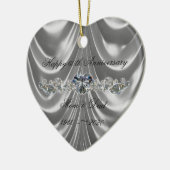 60e Jubileum Diamond Heart Foto van het bruiloft Keramisch Ornament (Links)