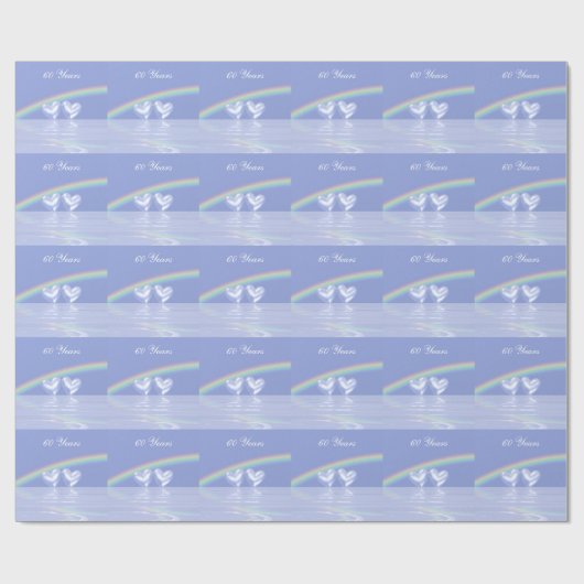 60e Jubileum Diamond Hearts Cadeaupapier (Vlak)